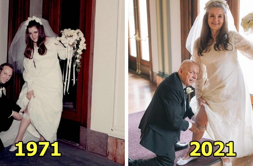  «Отметили 50 лет брака, повторив свои свадебные снимки»: пользователи Сети были в восторге от трогательных фото супружеской пары