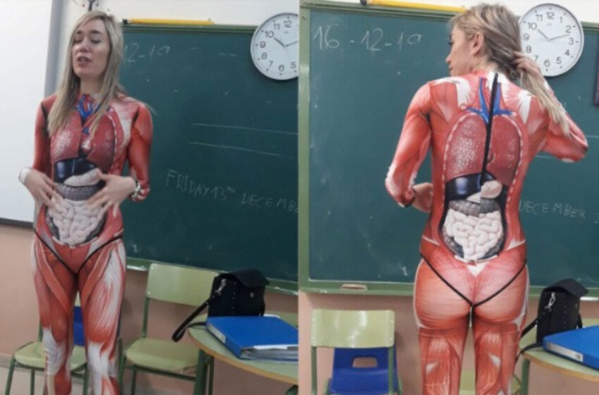  «Наглядно и понятно для всех»: Учитель провела урок анатомии в специальном костюме на все тело