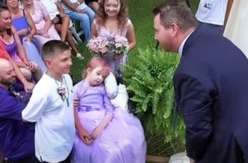  Неизлечимо больная 10-летняя девочка высказала последнее желание. Семья устроила для нее свадьбу с ее детской любовью
