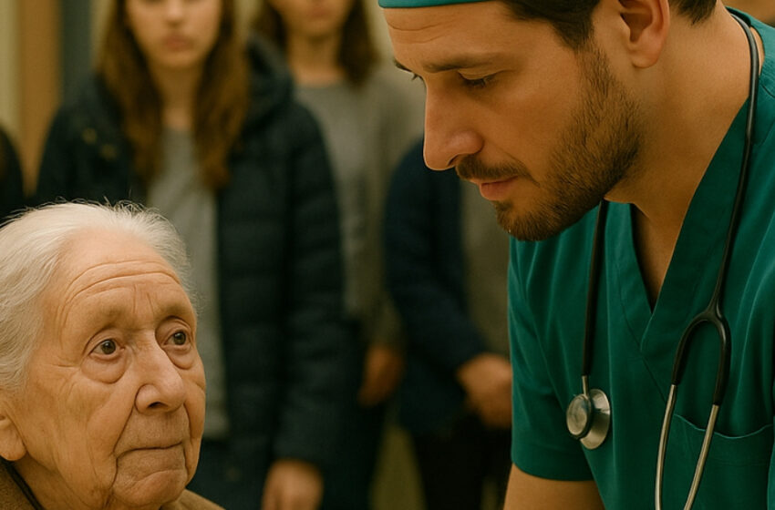  Люди смеялись над бедной пожилой женщиной, сидевшей в зале ожидания больницы, даже не догадываясь о том, кто она. Все изменилось, когда вышел известный хирург и обратился к ней