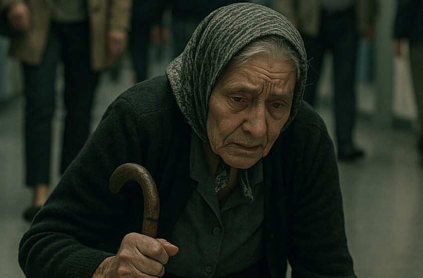  Бабушка упала посреди магазина. Все люди просто смотрели, и только одна девочка остановилась, чтобы помочь