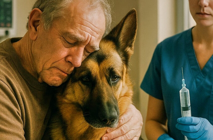  Пёс прильнул к хозяину перед усыплением, и заметивший нечто ветеринар вскрикнула: «Стоп!» То, что произошло дальше, всколыхнуло всех присутствующих